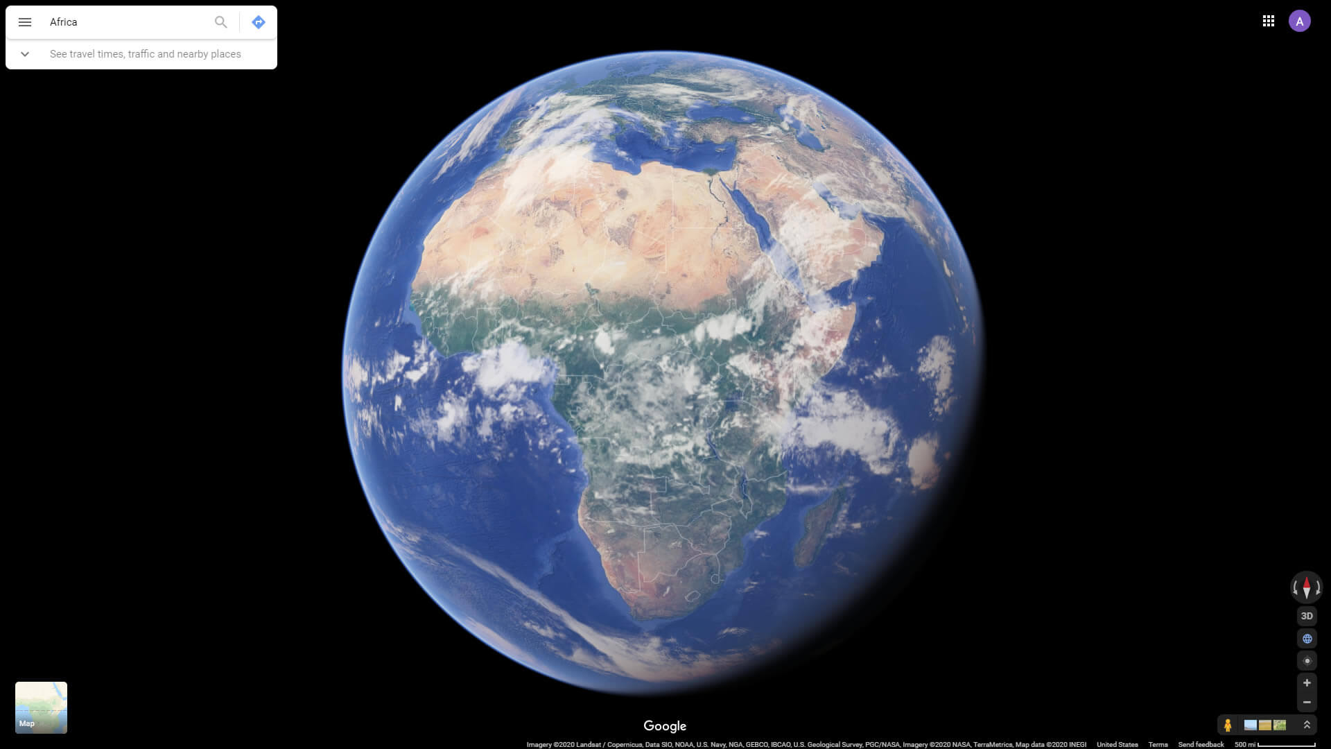 Uzaydan Afrika Uydu Görünümü